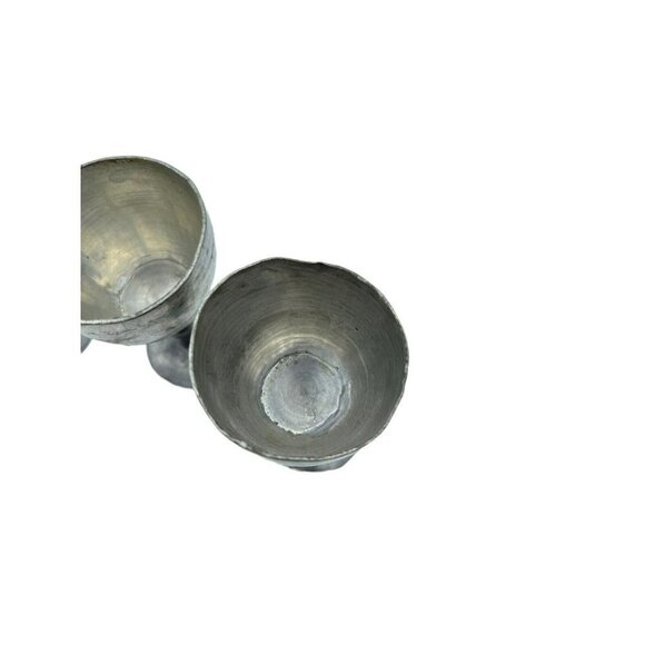 Pewter Shot Goblets Glasses Lot of 6 Small Vintage VTG Bar Stemmed Glasses - Picture 6 of 7